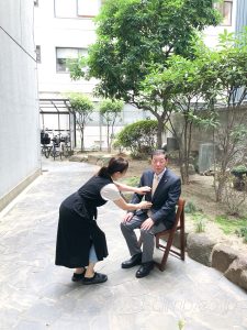 古希の記念写真撮影スタジオの様子