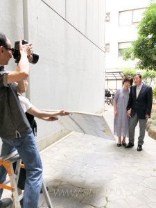 古希の記念写真撮影スタジオの様子