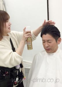 撮影用のヘアメイク