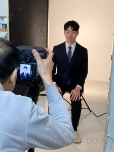 就活写真の撮影風景