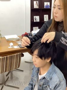 撮影用のヘアメイク