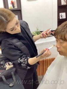 撮影用のヘアメイク