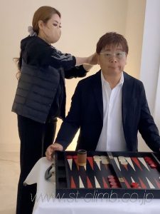 バックギャモンプレイヤーの撮影