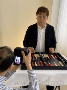 バックギャモンプレイヤーの撮影