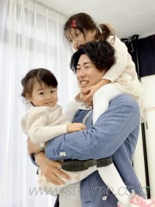 家族写真の撮影風景