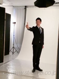 選挙ポスター用の撮影風景