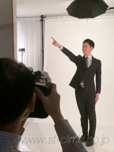 選挙活動用写真の撮影風景